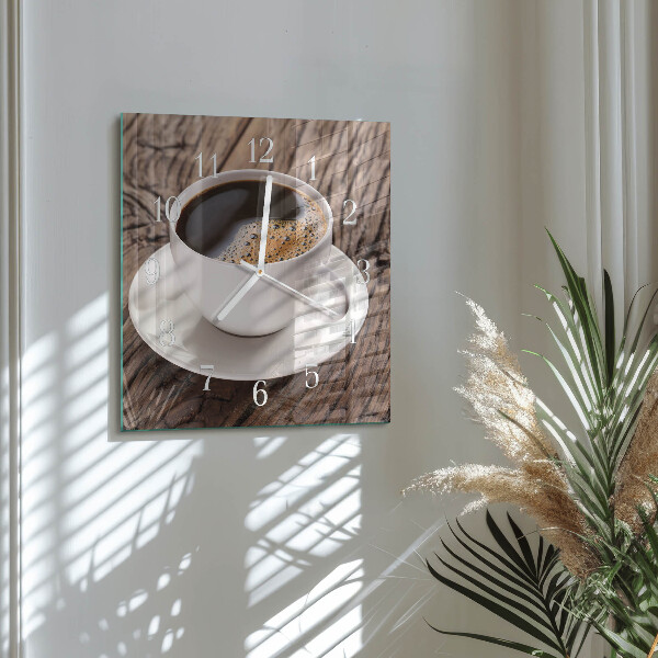 Wanduhr quadratisch Kaffee