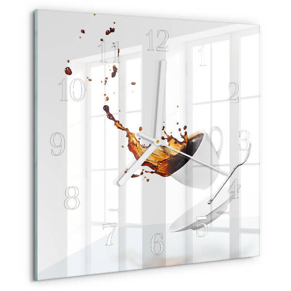 Wanduhr quadratisch Tasse