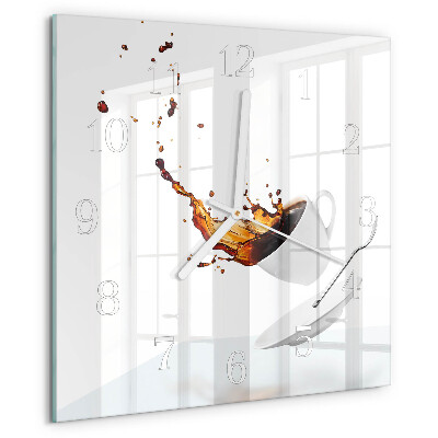 Wanduhr quadratisch Tasse