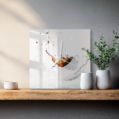 Wanduhr quadratisch Tasse