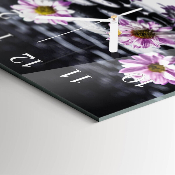 Wanduhr quadratisch Blumen