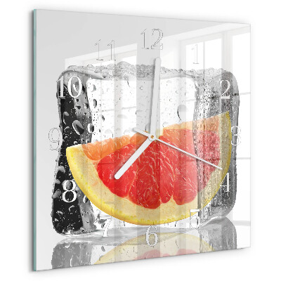 Wanduhr quadratisch Grapefruit-Eiscreme