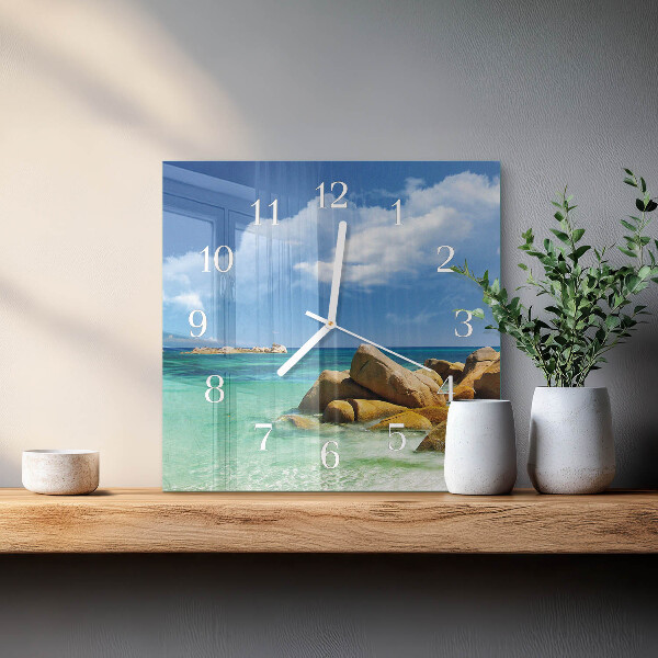 Wanduhr quadratisch Meer