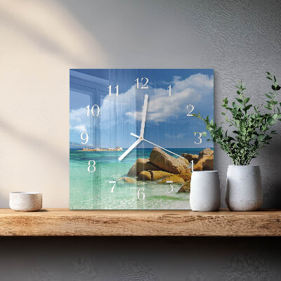 Wanduhr quadratisch Meer