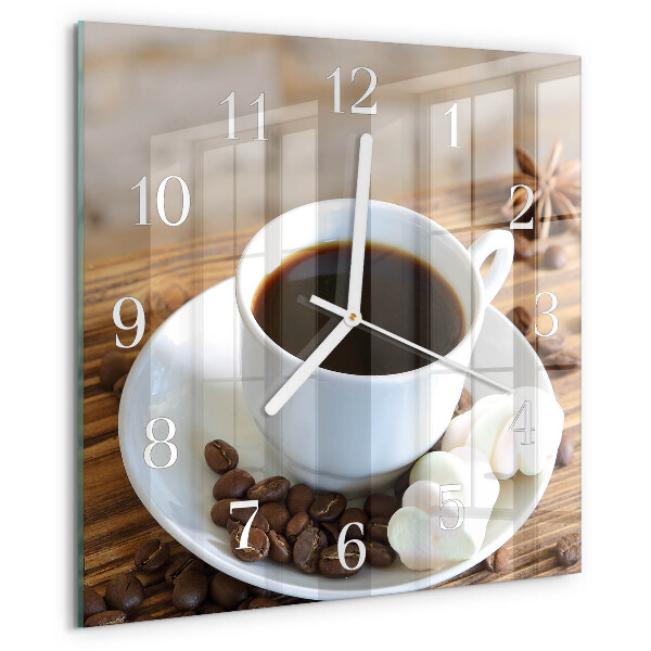 Wanduhr quadratisch Kaffee