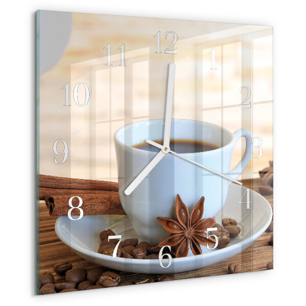 Wanduhr quadratisch Kaffee