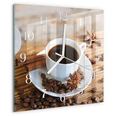 Wanduhr quadratisch Kaffee