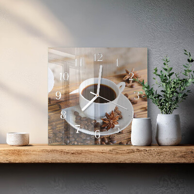 Wanduhr quadratisch Kaffee