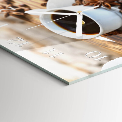 Wanduhr quadratisch Kaffee