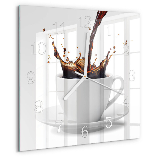 Wanduhr quadratisch Kaffee