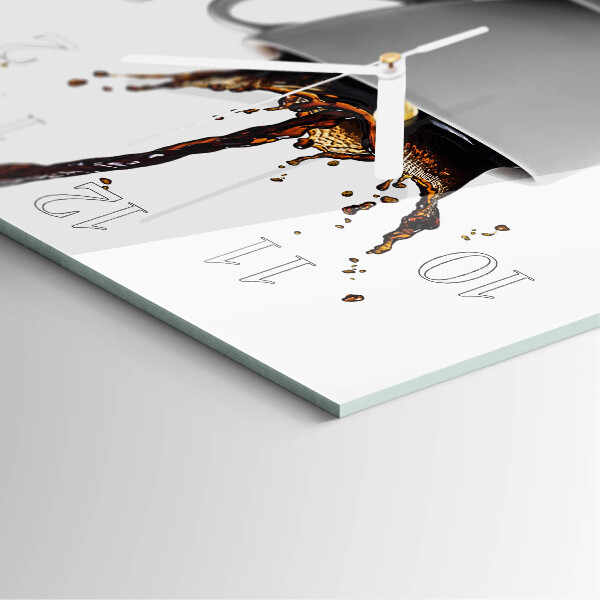Wanduhr quadratisch Kaffee