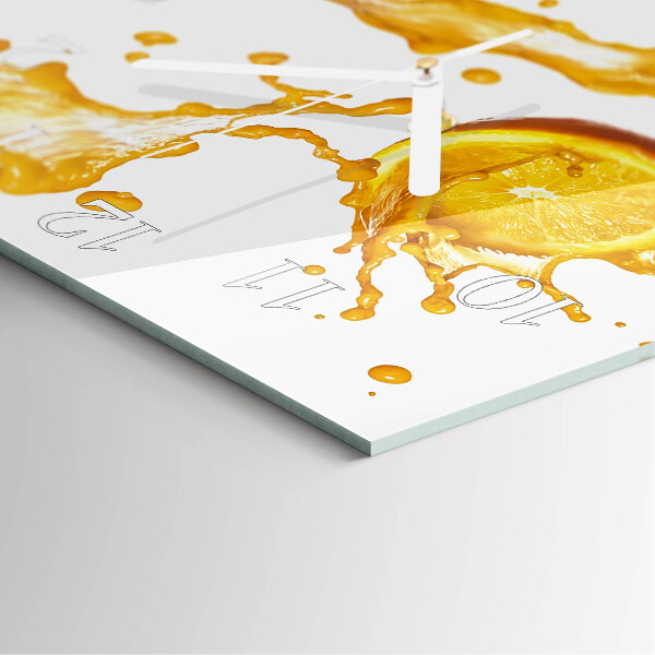 Wanduhr quadratisch Orangensaft