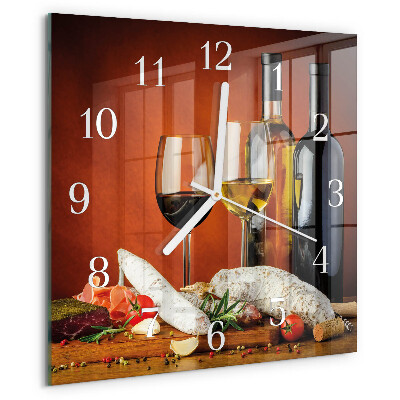 Wanduhr quadratisch Wein