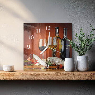Wanduhr quadratisch Wein