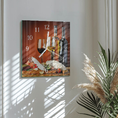 Wanduhr quadratisch Wein