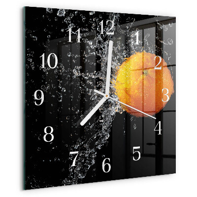 Wanduhr quadratisch Orange
