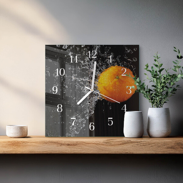 Wanduhr quadratisch Orange
