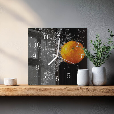 Wanduhr quadratisch Orange