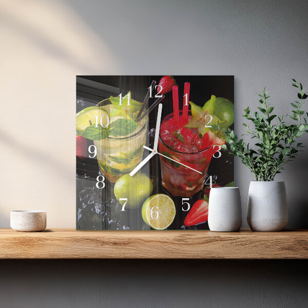 Wanduhr quadratisch Cocktail