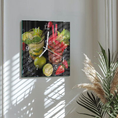 Wanduhr quadratisch Cocktail