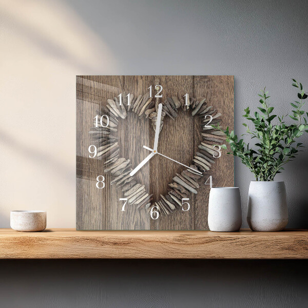 Wanduhr quadratisch Herz