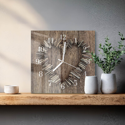 Wanduhr quadratisch Herz