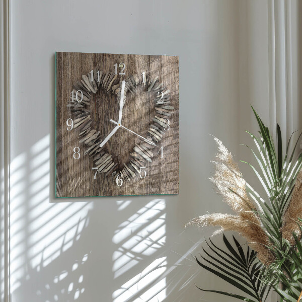 Wanduhr quadratisch Herz