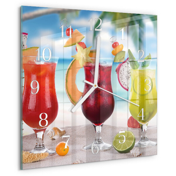 Wanduhr quadratisch Cocktail