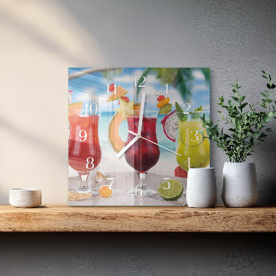 Wanduhr quadratisch Cocktail