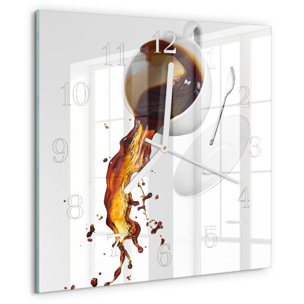 Wanduhr quadratisch Kaffee