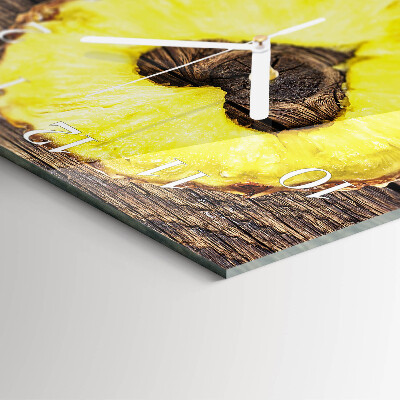 Wanduhr quadratisch Ananas