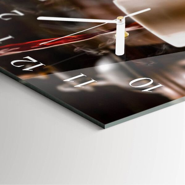 Wanduhr quadratisch Kaffee