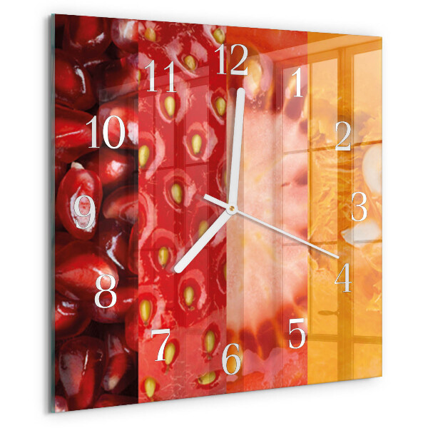 Wanduhr quadratisch Obst