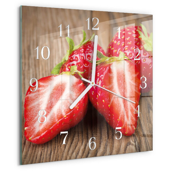 Wanduhr quadratisch Erdbeeren