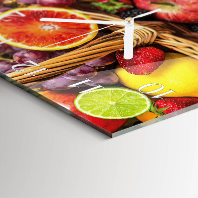 Wanduhr quadratisch Obst