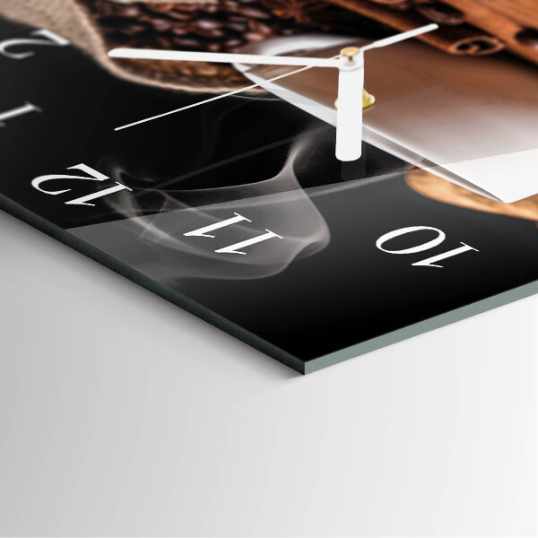 Wanduhr quadratisch Kaffee