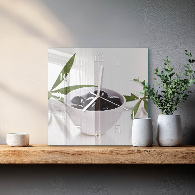 Wanduhr quadratisch Oliven