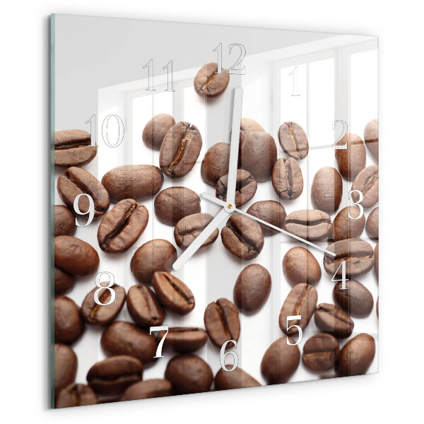 Wanduhr quadratisch Kaffeebohnen