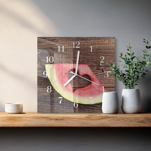 Wanduhr quadratisch Wassermelone