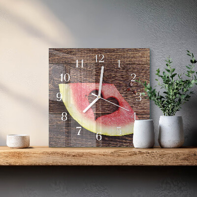 Wanduhr quadratisch Wassermelone