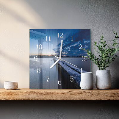 Wanduhr quadratisch Landschaft