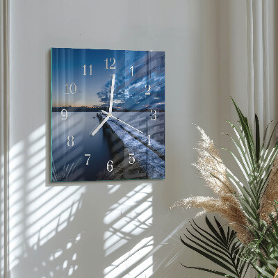 Wanduhr quadratisch Landschaft