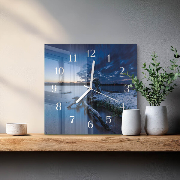 Wanduhr quadratisch Landschaft