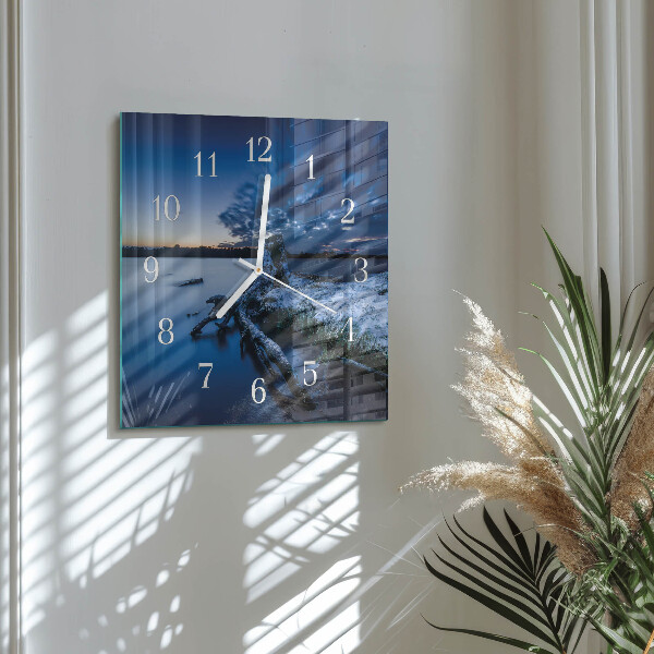 Wanduhr quadratisch Landschaft