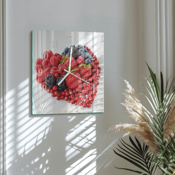 Wanduhr quadratisch Obst