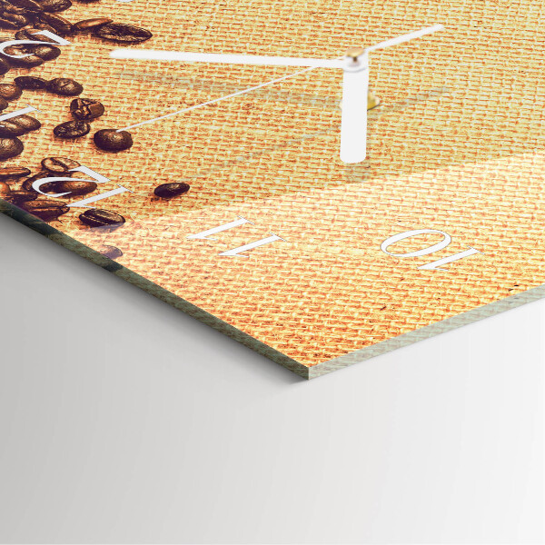 Wanduhr quadratisch Kaffeebohnen