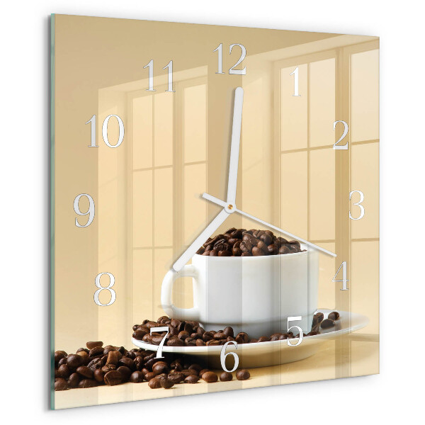 Wanduhr quadratisch Kaffee