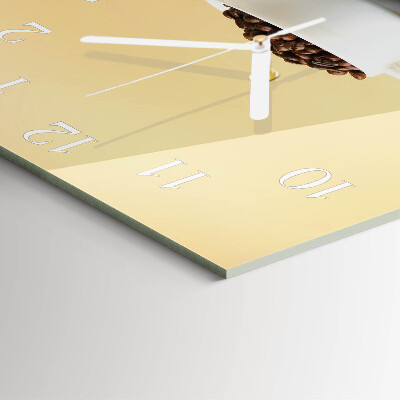 Wanduhr quadratisch Kaffee