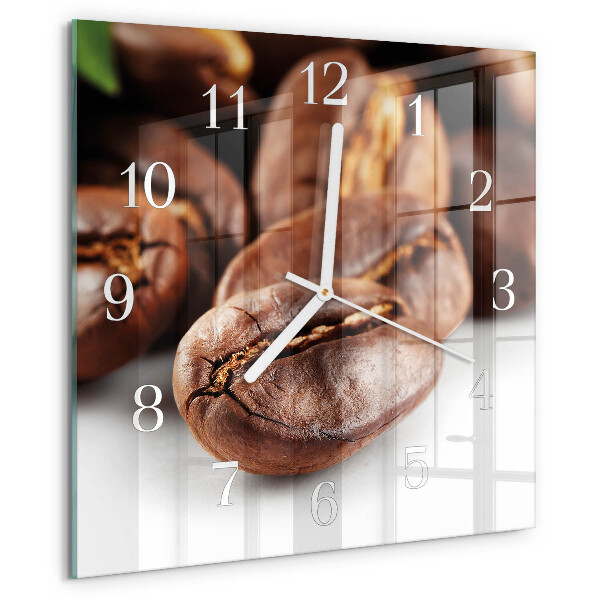 Wanduhr quadratisch Kaffeebohnen