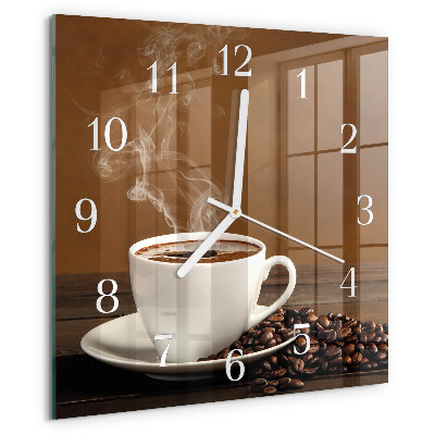 Wanduhr quadratisch Kaffee